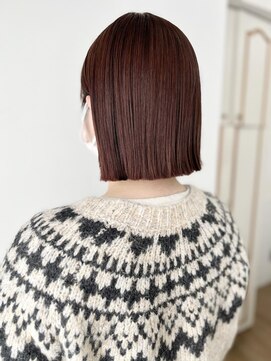 ネオリーブ クーロ(Neolive curro) 横浜☆切りっぱなしボブ×春色さくらブラウン