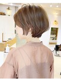 大人可愛い/小顔カット/マッシュショート/ショートボブ/アッシュ