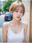 ショートボブ、耳かけ