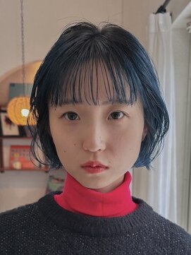 ニュイ(NUIT) ダブルカラーショートボブインナーカラーハイライトケアブリーチ