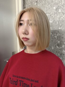 サンク 原宿 表参道(cinq) ミルクティーベージュハイトーンカラーケアブリーチダブルカラー