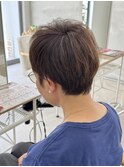 白髪ぼかしハイライトブリーチメッシュミルクティーベージュ