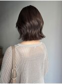 切りっぱなしボブ外ハネ外国人風ボブヘーゼルベージュアッシュ