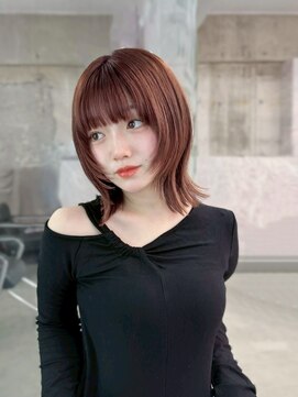 フィヴェント(Fivent) 黒髪韓国小顔レイヤーイメチェン暗めオリーブグレークラゲヘアー