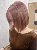 20代30代切りっぱなしボブタッセルボブ顔周りレイヤーベージュ