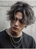335. 波巻きツイストスパイラル/卵型/アッシュグレー