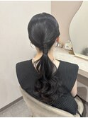 お呼ばれ.シンプルスタイル★ローポニー