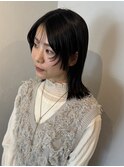 ミディアムヘア顔周りアクセントレイヤー