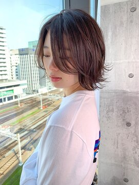 ジアン バイ ミルボン NU茶屋町+(GIEN by milbon) イルミナカラー 切りっぱなし ボブ アッシュ