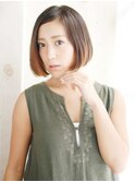 かきあげ前髪のワンカールボブスタイル