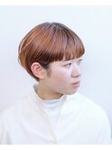 オレンジベージュ#ダブルカラー#マッシュショート＃ケアブリーチ