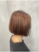 切りっぱなしボブにOrange