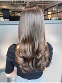 アッシュベージュ_レイヤーロング前髪パーマ_ba466611