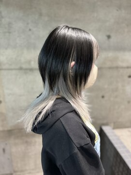 グランアージュ 池袋東口店(grandage) ロングウルフ/ホワイトグレージュアンブレラカラー