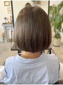 透明感♪髪質改善カラー内巻きショートボブ小顔艶感