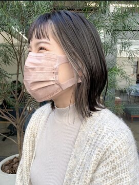 エルメ クラマエ(Elme) 切りっぱなしボブ×インナーグレージュ