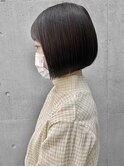 (土橋)内巻きボブ 切りっぱなしボブ 暗髪カラーアッシュブラック