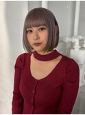 ケアブリーチハイトーンラベンダーベージュボブカット