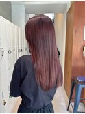 暖色カラー/レッド系/ロング/ブリーチなし/