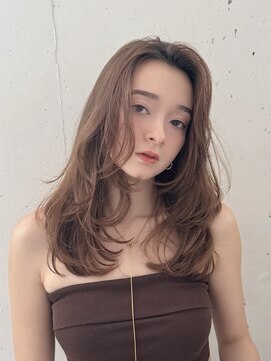 ビーチ(BEACH) ミディアムレイヤーくすみベージュカラー