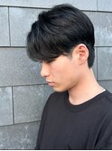 メンズマッシュセンターパートスパイラルパーマニュアンスパーマ