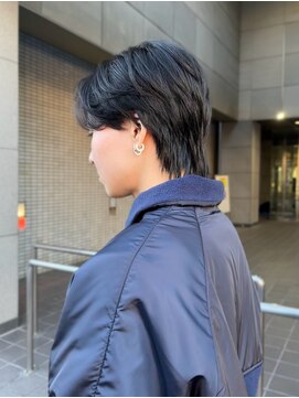 メンズカット/ウルフ/センターパート