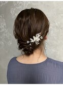 シニヨンアップスタイルヘアセットパーティーヘアセット結婚式