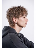 メンズフィール 南森町(MENS FEEL)&nbsp;ブルーブラック/フェザーパーマ/サーフカール/センターパート