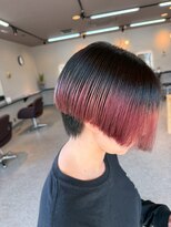 パーミルヘアーピピ(permille hair pipi) ピンクレッド×ベリーショート