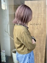 ニコリヘアワークス(nicori hair works)&nbsp;ボブ×ハイトーン×パープル1