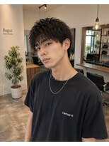 MEN's Baguz MEN'Sカット/ MEN'Sパーマ/ MEN'Sカラー 無造作束感メンズマッシュ韓国風ウェットパーマ