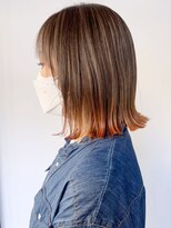 アイティー バイ アルバム 中野店(IT by ALBUM)&nbsp;オレンジ裾カラー_ミニウルフテラコッタくすみブルー_ba362001