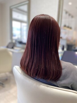 ヴィフ ヘアアンドデザイン(Vif hair&design) ローズブラウン×重めロブ