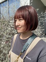 イースタイル 志都呂店(e-style com’s hair) ピンクアッシュミニボブ