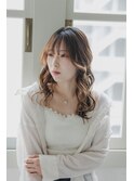 バングシアーカラーセミディカール前髪パーマレイヤー