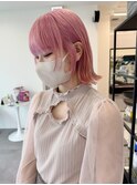 ミルキーピンク×外はねボブ