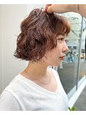 CAF 照下　ボブ　ニュアンスパーマ　カール　大阪