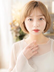 カバーヘア ブリス 大宮西口(COVER HAIR bliss) 透明感シルキーベージュ小顔切りっぱなしボブa大宮20代30代40代