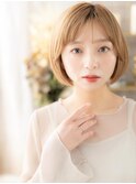 透明感シルキーベージュ小顔切りっぱなしボブa大宮20代30代40代