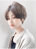 ★前下がりショートボブハンサムショートカットカラーパーマケア