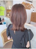 くびれミディアム外はねスタイル冬カラーブラウン赤羽