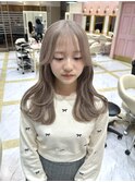 ブリーチ2回必須/ホワイトグレージュ/冬/ミルクティーベージュ