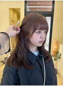 切りっぱなしボブ小顔カットグレージュミルクティラベンダー
