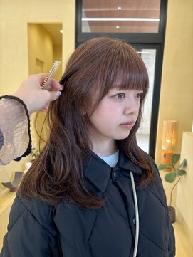 スニュウ(snuw) 切りっぱなしボブ小顔カットグレージュミルクティラベンダー