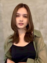 アースコアフュールボーテ 川越店(EARTH coiffure beaute) ナチュラルベージュ_ヨシンモリ_顔周りレイヤー_レイヤーカット