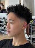スパイキーパーマスパイキーショート短髪パーマ刈り上げフェード