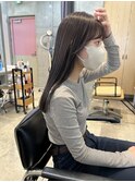 ブリーチなし/ラベンダー/ベージュ/ロング/前髪あり/20代