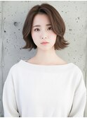 ボブ×韓国風×外ハネ×レイヤー×アッシュブラウン