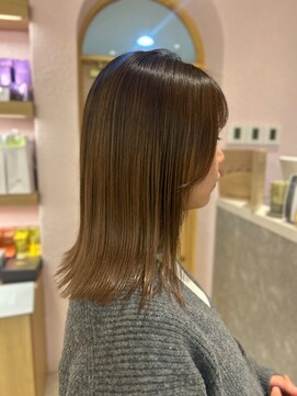 グラデーションロブ12.9ココアベージュ