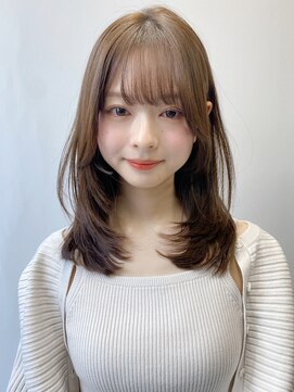 エトラ 渋谷店(etora) 小顔 前髪 ミディアムレイヤーカット 大人ガーリー"